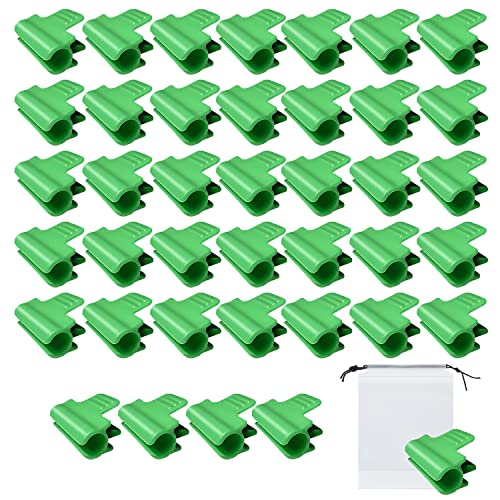 Ysdyy 40 Clip Per Serra Verde, Clip Tonde Da Giardino, Clip Per Piante, Clip Per Tubi Da Giardino E 1 Borsa Con Coulisse, Rete Per Uccelli, Rete Da Gi