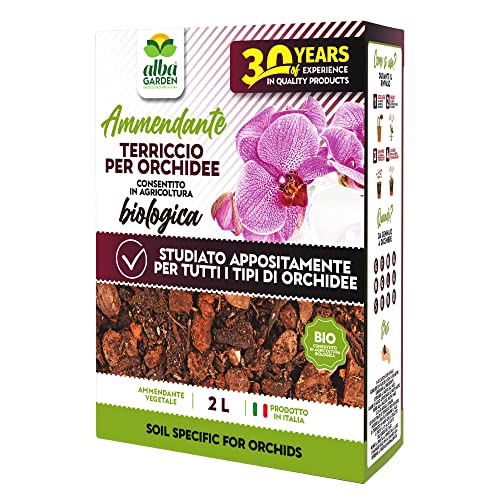 Albagarden Terriccio Per Orchidee Biologico - Substrato Bark Per Orchidee Specifico Per Queste Piante Con Composizione Equilibrata A Base Di Corteccia