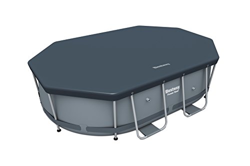 Bestway Telo Di Copertura Per Power Steel Frame Pools Ovale, Grigio, 295 X 184 X 0,1 Cm, 58424 – 05