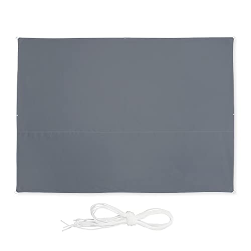 Relaxdays Tendalino Rettangolare 2,5 X 3,5 M, Idrorepellente, Resistente Ai Raggi Uv, Con Funi Di Tensionamento, Terrazza, Balcone, Grigio