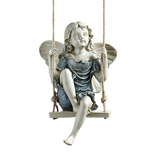 Design Toscano Eu42046 Statua Fata Dell'Estate Su Un'Altalena, Abbronzatura, 14X19X29 Cm