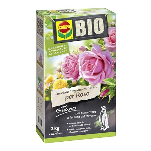 Compo Bio Concime Organo-Minerale Per Rose, Con Guano, Consentito In Agricoltura Biologica, 2 Kg