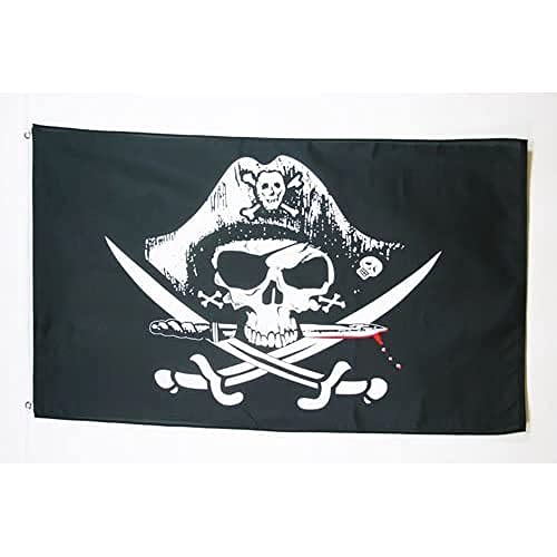 Az Flag Bandiera Pirata Sciabola 180X120Cm - Gran Bandiera Dei Pirati – Teschio 120 X 180 Cm