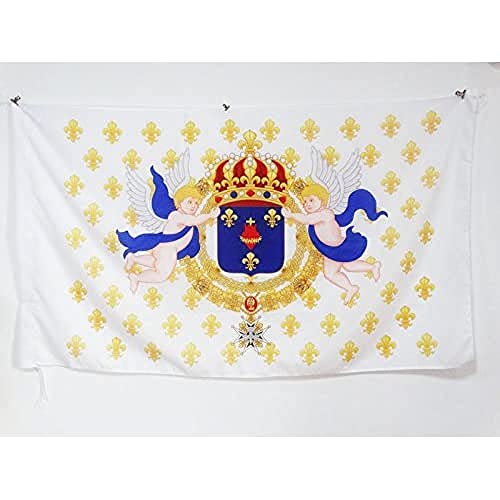 Az Flag Bandiera Regno Di Francia Cuore Di Gesù 150X90Cm - Bandiera Francese Sacro Cuore 90 X 150 Cm Foro Per Asta