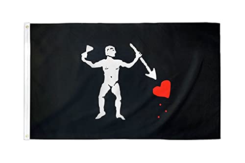 Az Flag Bandiera Pirata Edward Teach 150X90Cm - Bandiera Dei Pirati - Teschio 90 X 150 Cm