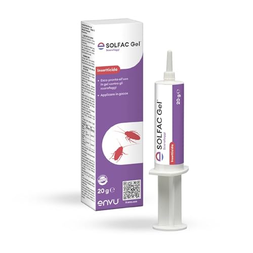 Envu, Solfac Gel Scarafaggi, Insetticida, Pronto All'Uso, Con Beccuccio Di Precisione, Applicazione Nelle Fessure Ed Aree Nascoste, 20G