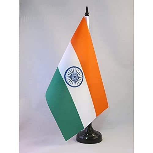 Az Flag Bandiera Da Tavolo India 21X14Cm - Piccola Bandierina Indiana 14 X 21 Cm