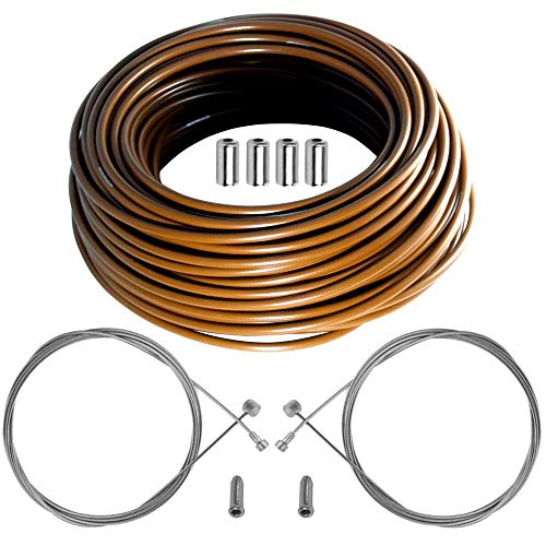 Cyclingcolors Kit Cavo Tubo Freno In Teflon Per Bicicletta, Marrone, Taglia Unica