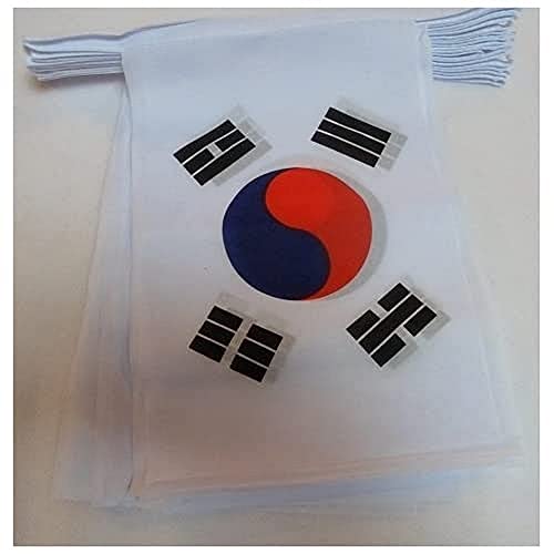 Az Flag Ghirlanda 6 Metri 20 Bandiere Corea Del Sud 21X15Cm - Bandiera Sudcoreana 15 X 21 Cm - Festone Bandierine