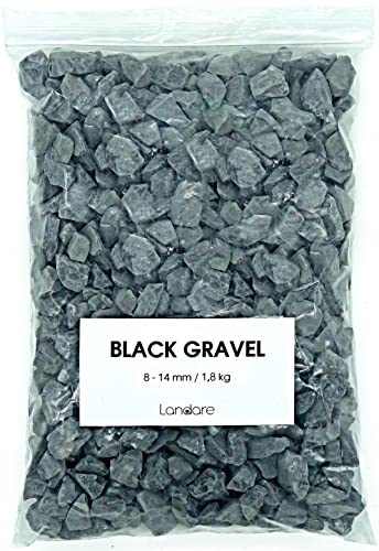Landare Ghiaia Nero 1,8Kg - Ghiaia Per Acquario - Sassolini Decorativi Per Vasi - Sassi Decorativi Per Vasi - Ghiaia Per Vasi - Sassolini Per Acquario