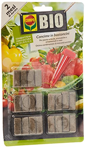 Compo Bio Concime In Bastoncini Per Piante Orticole, Aromatiche E Ornamentali In Vaso, Fertilizzante Per Orto A Lungo Termine, 20 Pezzi