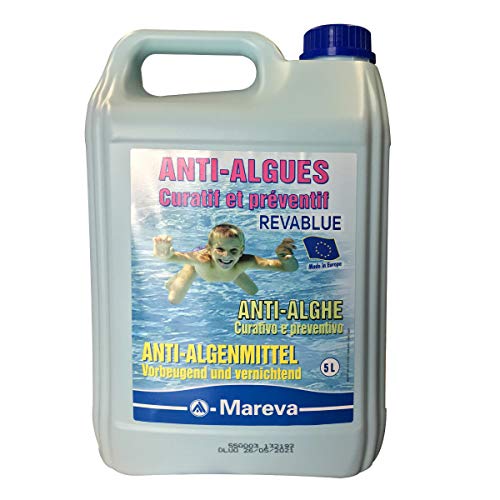 Alghicida Revablue Antialghe Azzurrante Trattamento Pulizia Acqua Piscina 5 Litri Mareva