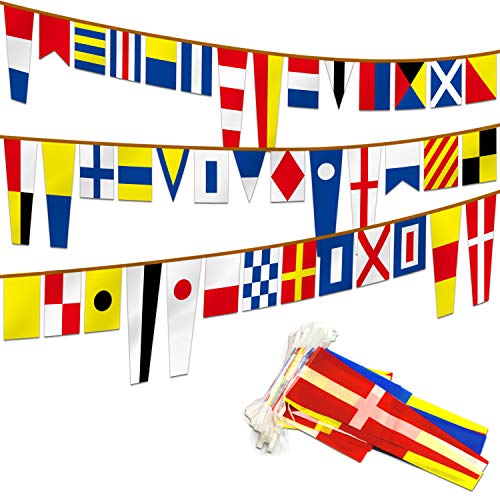 Anley International Maritime Signal Code String Flags Set Di 40 Bandiere - 40 Piedi Di Lunghezza Stendardi Decorazione A Tema Navale - Bandiera Indivi