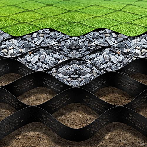 30M² Stabilizzatore Ghiaia Geogriglia, Stabilizzatore De Ghiaia Per Ghiaia/Carrabile/Muri Di Sostegno, Griglia In Geocell Plastica Flessibile Espandib