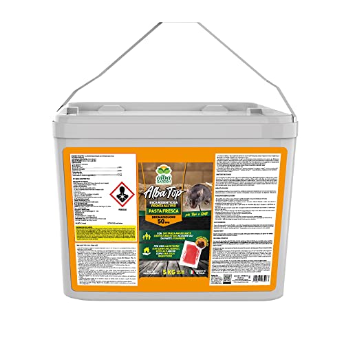 Albagarden - Veleno Per Topi Professionale Con Aroma Al Cioccolato - Confezione Risparmio X 5 Kg - Potente Esca Topicida In Pasta Rossa Trappola Per T