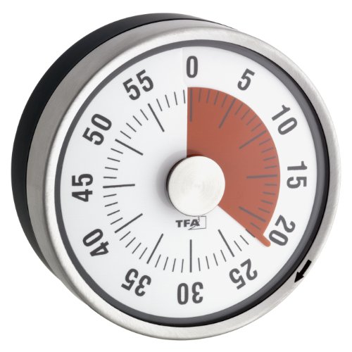 Tfa Dostmann Timer Analogico Puck, 38.1028.10, Timer Per Uova, Timer Da Cucina, Meccanico, A Rotazione, Magnetico, Antracite
