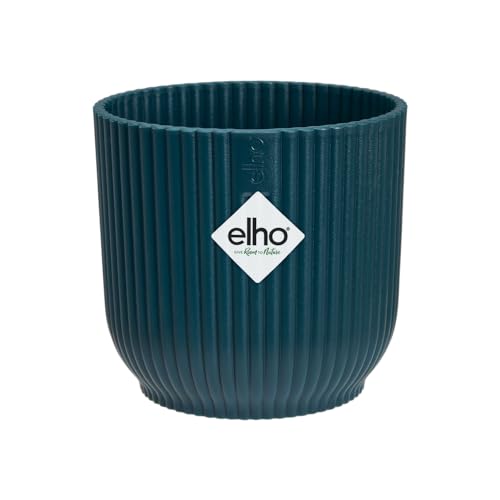 Elho Vibes Fold Round Mini 11 - Vaso Per Piante Da Interno - Ø 11.1 X H 10.5 Cm - Blu/Deep Blue