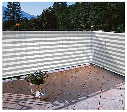 Floracord 12-90-50-12 Hdpe Balkon Umrandung 0,9 X 5 M Con Accessori Striscia Ready, Grigio/Bianco