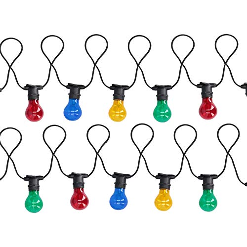 Vacchetti 6141170000 - Catena 5M 10 Lampadine Vetro Luce Multicolor Al. Fissa Uso Esterno