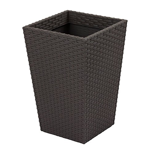 Keter Rattan Curver Vaso Da Fiori Piccolo, 29 X 29 X 44 Cm, Grigio