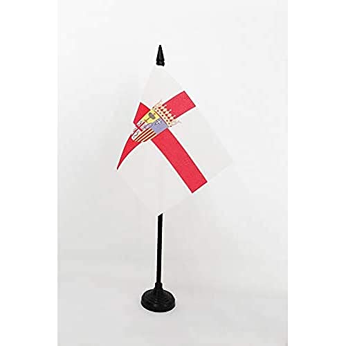 Bandiera Da Tavolo Provincia Spagnola Di Zaragoza 15X10Cm - Piccola Bandierina Zaragoza - Aragona 10 X 15 Cm - Az Flag
