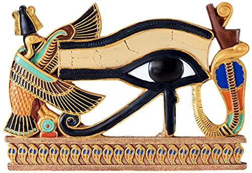Design Toscano Decorazione Egizia L'Occhio Di Horus Scultura A Parete, Poliresina, A Colori, 30 Cm