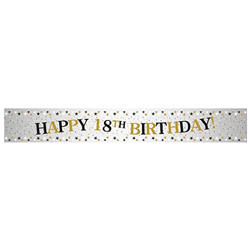 Amscan 9913758 - Striscione In Lamina Per 18° Compleanno, Decorazione Per Feste, 2,7 M