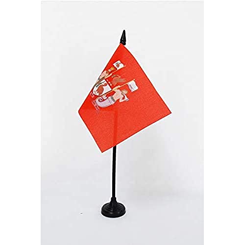 Az Flag Bandiera Da Tavolo Liverpool 15X10Cm - Piccola Bandierina Liverpool In Inghilterra 10 X 15 Cm