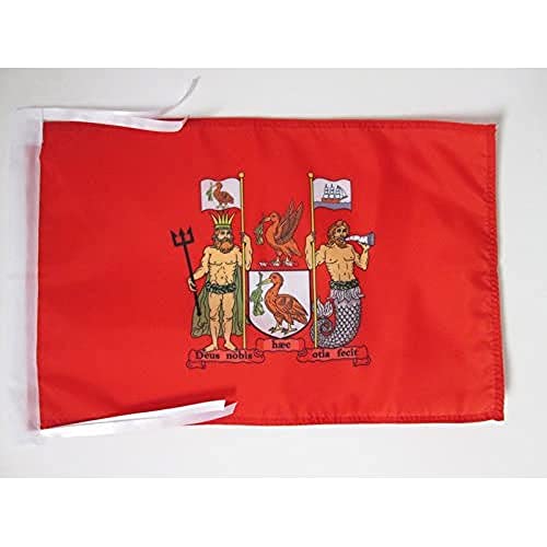 Az Flag Bandiera Liverpool 45X30Cm - Bandierina Liverpool In Inghilterra 30 X 45 Cm Cordicelle