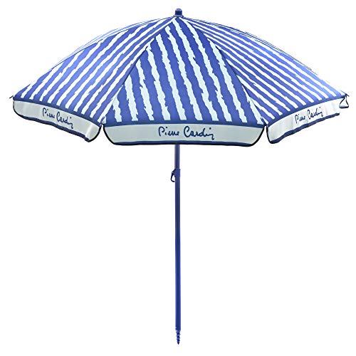 Pierre Cardin, Linea Haiti, Ombrellone Spiaggia Portofino, Raggi In Paragon, Palo Acciaio, Cotone, 200 Cm, Celeste