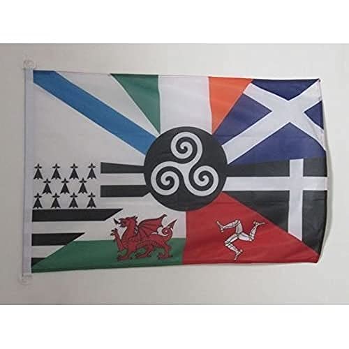 Az Flag Bandiera Navale Celta Sei Nazioni 45X30Cm - Bandiera Maritima Celtica - Paesi Celtici 30 X 45 Cm Speciale Nautismo