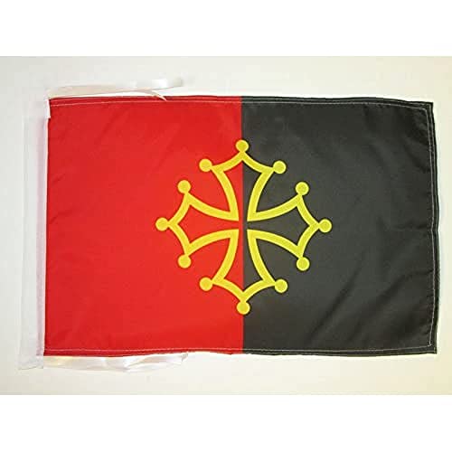 Bandiera Occitania Tolosa 45X30Cm - Bandierina Occitana 30 X 45 Cm Cordicelle - Az Flag