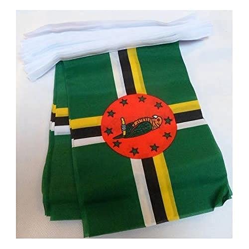 Az Flag Ghirlanda 6 Metri 20 Bandiere Dominica 21X15Cm - Bandiera Dominicense 15 X 21 Cm - Festone Bandierine