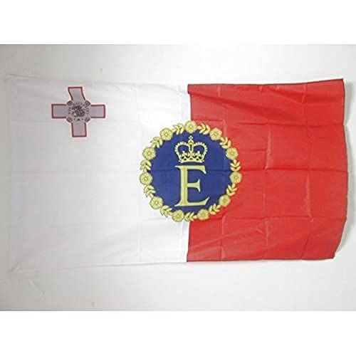Az Flag Bandiera Standardo Reale Di Malta 1964-1974 150X90Cm - Bandiera Del Regno Maltese 90 X 150 Cm Foro Per Asta