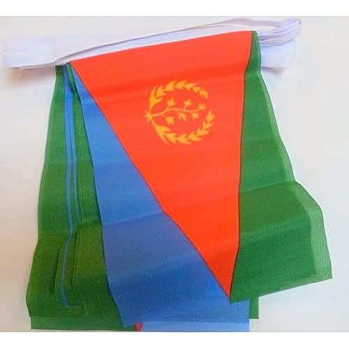 Az Flag Ghirlanda 6 Metri 20 Bandiere Eritrea 21X15Cm - Bandiera Eritrea 15 X 21 Cm - Festone Bandierine