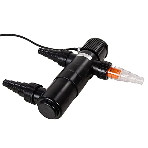 Aquaforte Guv-218 Uv-C, Max. Stagno 20 M³, Portata Ottima 2,5 M³/Ora, 18 Watt, Alloggiamento Con Attacco Quick Lock, 3 Beccucci 20/25/32/40 Mm E Vetro