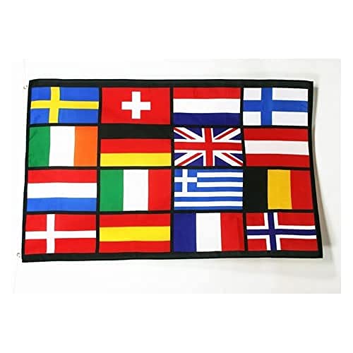 Az Flag Bandiera Paesi D'Europa 150X90Cm - Bandiera Unione Europea 90 X 150 Cm