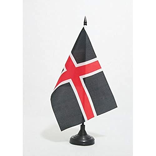 Az Flag Bandiera Da Tavolo Città Di Durham 21X14Cm - Piccola Bandierina City Of Durham - Inghilterra 14 X 21 Cm