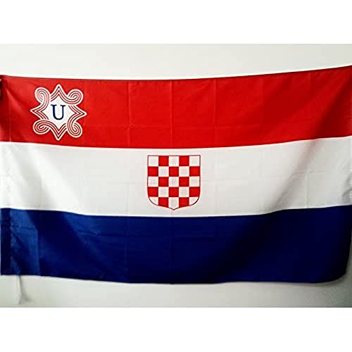 Az Flag Cr_272 Bandiera Independent State Of Croatia 1941-1945 Con Guaina Per Albero, 150 X 90 Cm