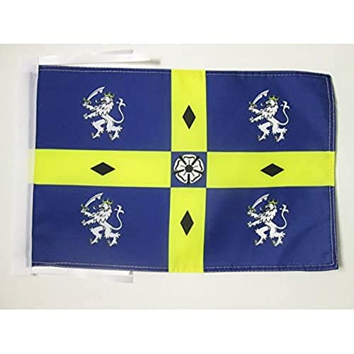 Az Flag Bandiera Contea Di Durham Antica 45X30Cm - Bandierina County Of Durham - Inghilterra 30 X 45 Cm Cordicelle