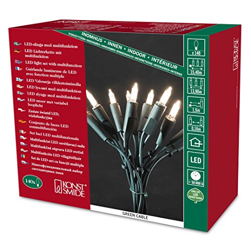 Konstsmide Next Generation - Stringa Di 200 Luci A Led Statiche, Stile Tradizionale, Colore Bianco Caldo