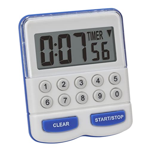 Tfa Dostmann Timer Elettronico E Cronometro, 38.2010, Cronometro Digitale, Timer Da Cucina, Bianco/Blu, Lunghezza 64 X Larghezza 25 (40) X Altezza 76
