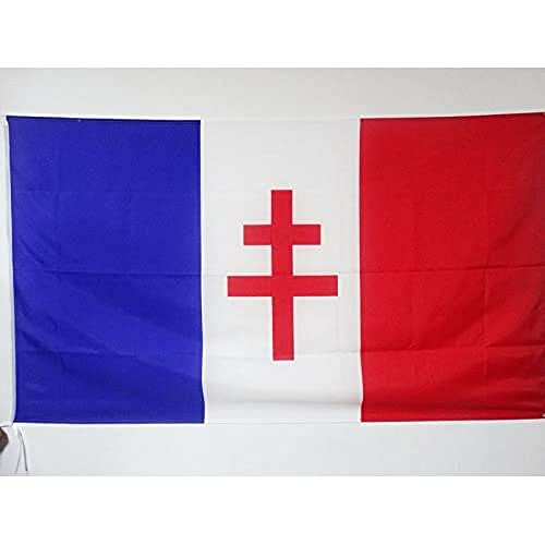 Az Flag Bandiera Francia Libera 1940-1944 150X90Cm - Bandiera Movimento France Libre - De Gaulle 90 X 150 Cm Foro Per Asta