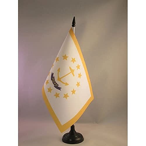 Az Flag Bandiera Da Tavolo Rhode Island 21X14Cm - Piccola Bandierina Stato Americano – Usa - Stati Uniti 14 X 21 Cm