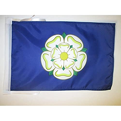Az Flag Bandiera Contea Di Yorkshire 45X30Cm - Bandierina County Of York - Inghilterra 30 X 45 Cm Cordicelle