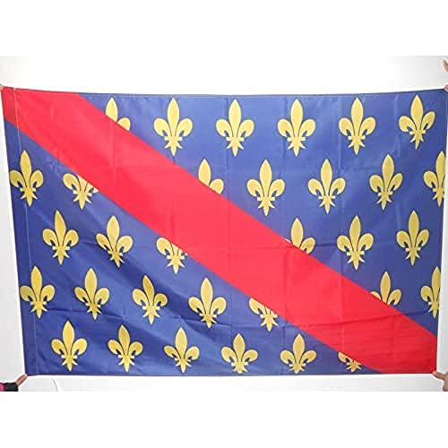 Az Flag Bandiera Provincia Del Borbonese 150X90Cm - Bandiera Province Du Bourbonnais Regno Di Francia 90 X 150 Cm Foro Per Asta