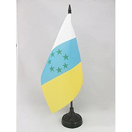 Az Flag Bandiera Da Tavolo Isole Canarie Indipendentista 21X14Cm - Piccola Bandierina Canarias Nazionalista 14 X 21 Cm