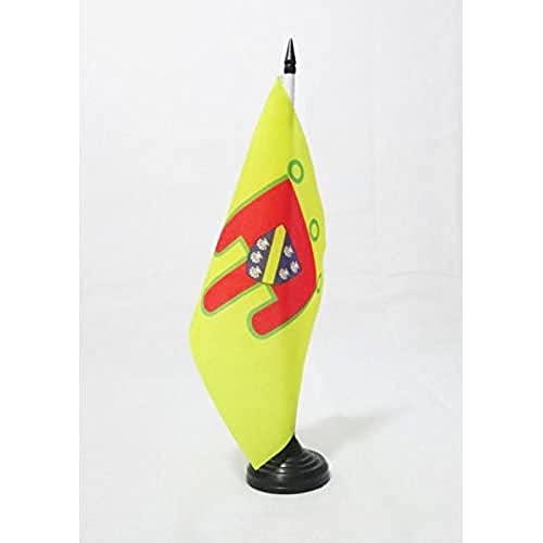 Az Flag Bandiera Da Tavolo Cantal 21X14Cm - Piccola Bandierina Dipartimento Francese - Francia 14 X 21 Cm