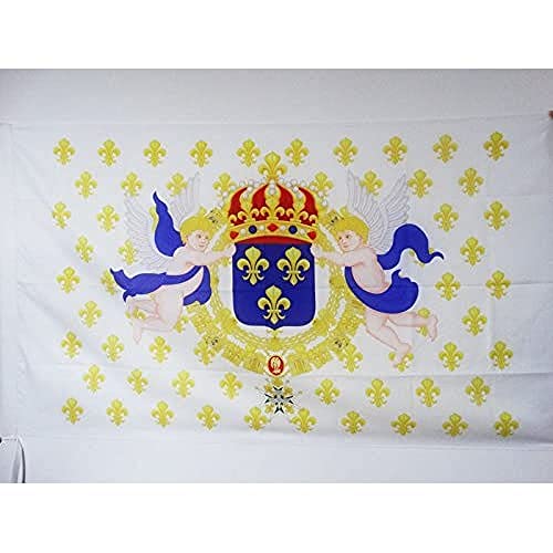 Az Flag Bandiera Re Di Francia Fiore Di Lis 90X60Cm - Bandiera Reale Francese 60 X 90 Cm Foro Per Asta