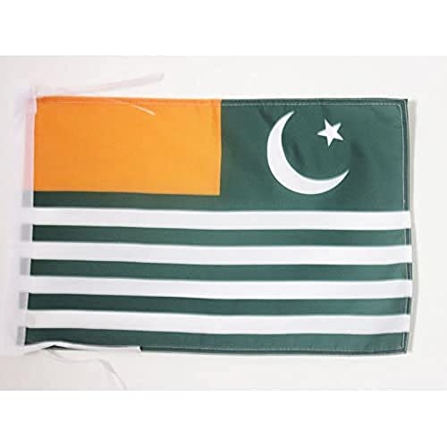 Bandiera Azad Kashmir 45X30Cm - Bandierina Del Cachemire 30 X 45 Cm Cordicelle - Az Flag